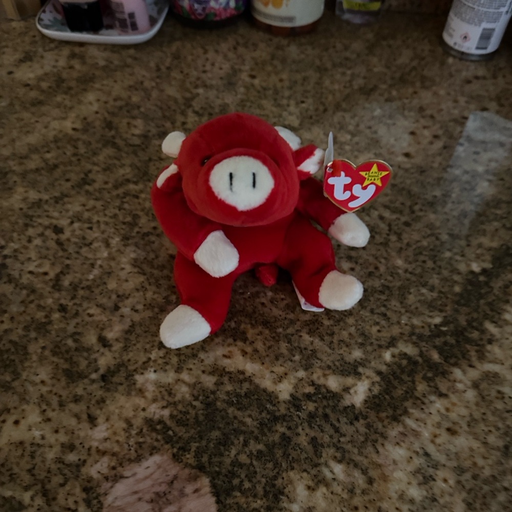 Ty Beanie Baby “Snort” the Red Bull – 1995 Retired Original Beanie Baby with Tag